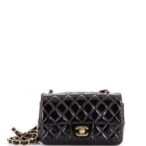 Chanel Mini Classic Single Flap Bag Quilted Patent